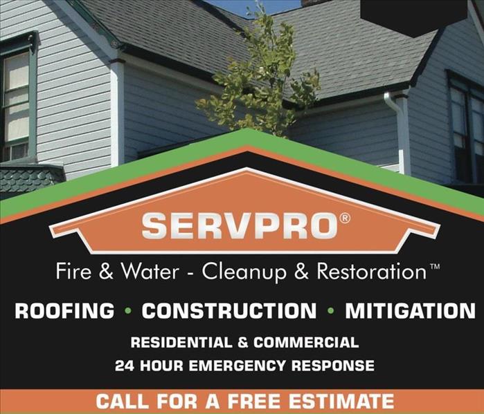 SERVPRO logo with information.