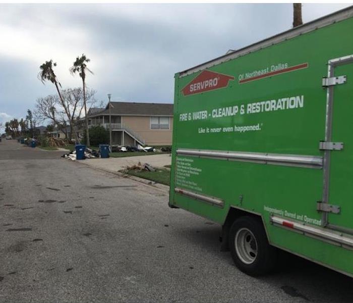 SERVPRO truck parked outside loss.